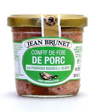 Jean Brunet Confit z vepřových jater s paprikou a olivami, 90g