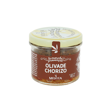 Meditea Pochoutka ze zelených oliv s CHORIZO, sklo 90g