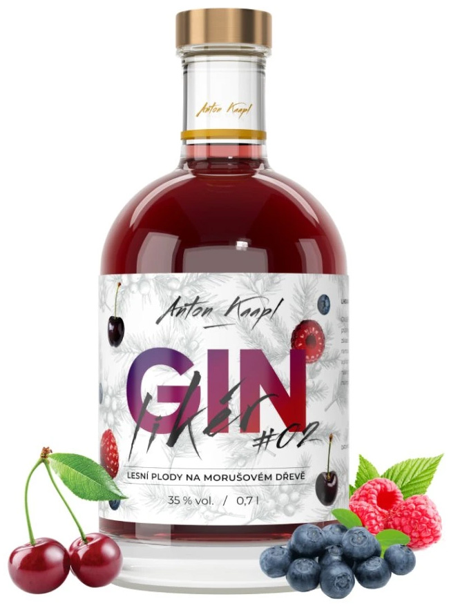 Anton Kaapl GIN likér #2 lesní plody na morušovém dřevě 35% 0,7 l