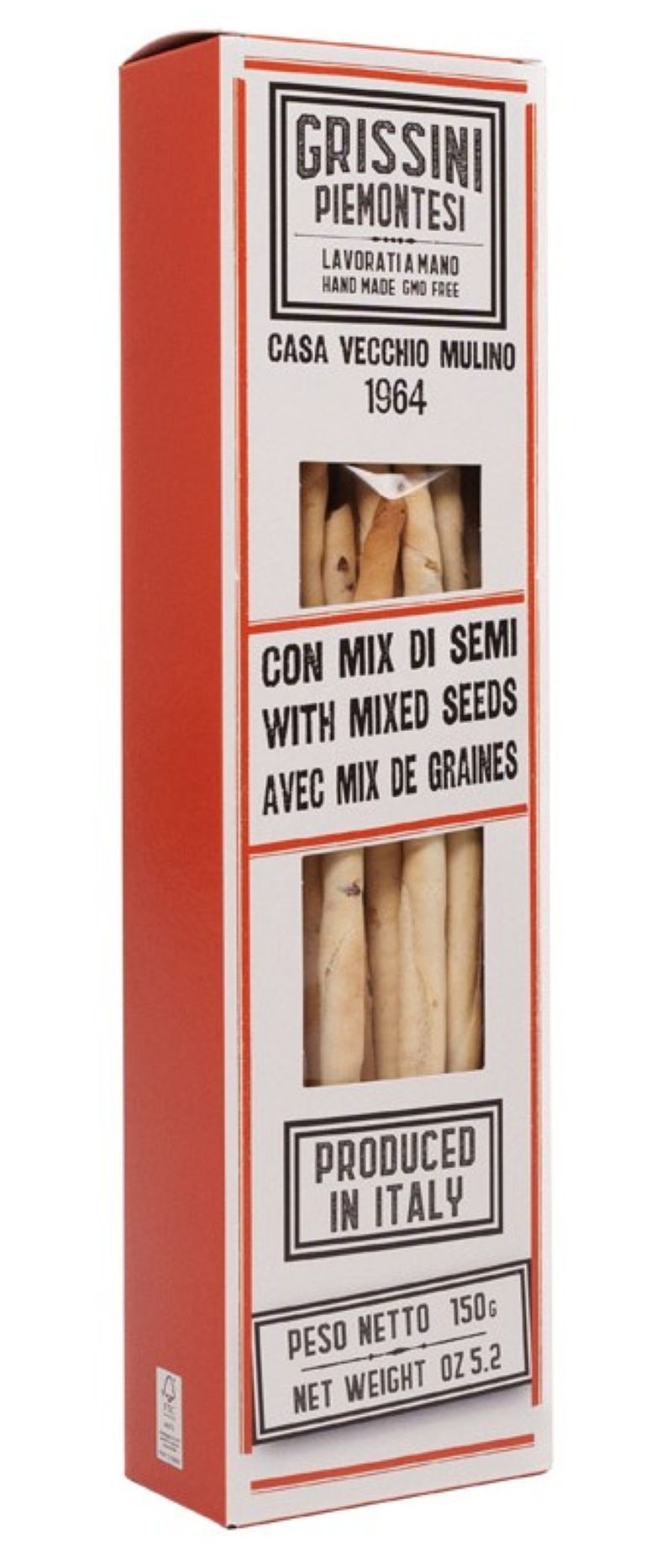 Casa Vecchio Mulino Tyčinky Grissini se směsi semínek, 150g