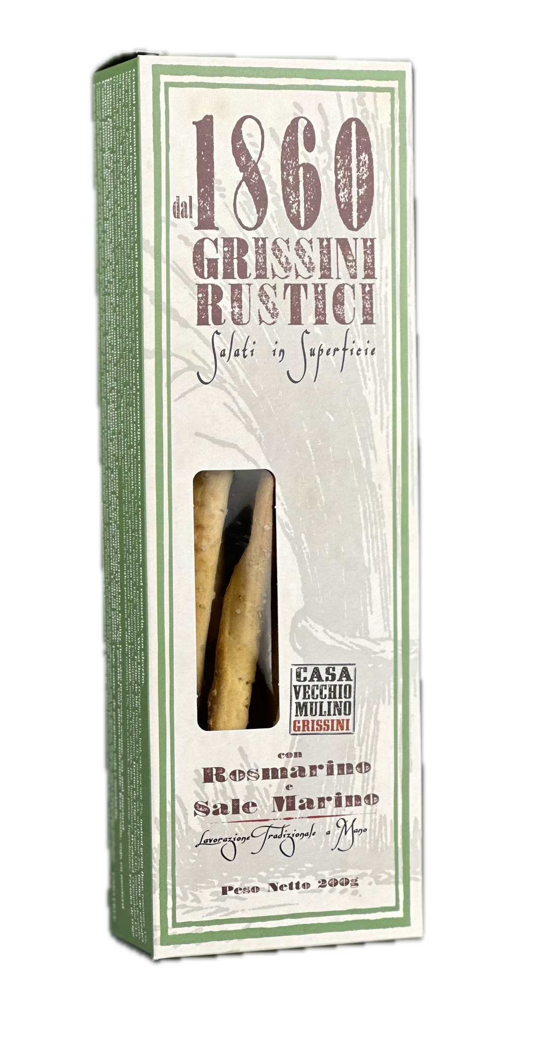 Casa Vecchio Mulino Rustikální tyčinky Grissini s rozmarýnem, 200g