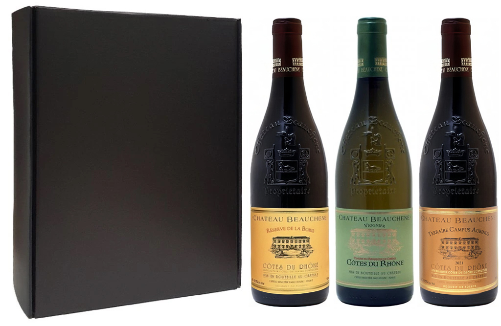 Cotes du Rhone, Chateau Beauchene v dárkové krabičce, 3x0,75l