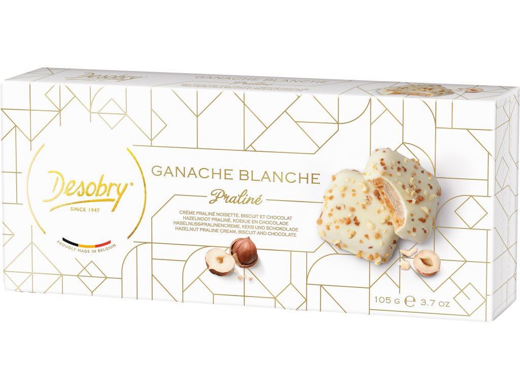 DESOBRY Sušenky Ganache bílé, 105g