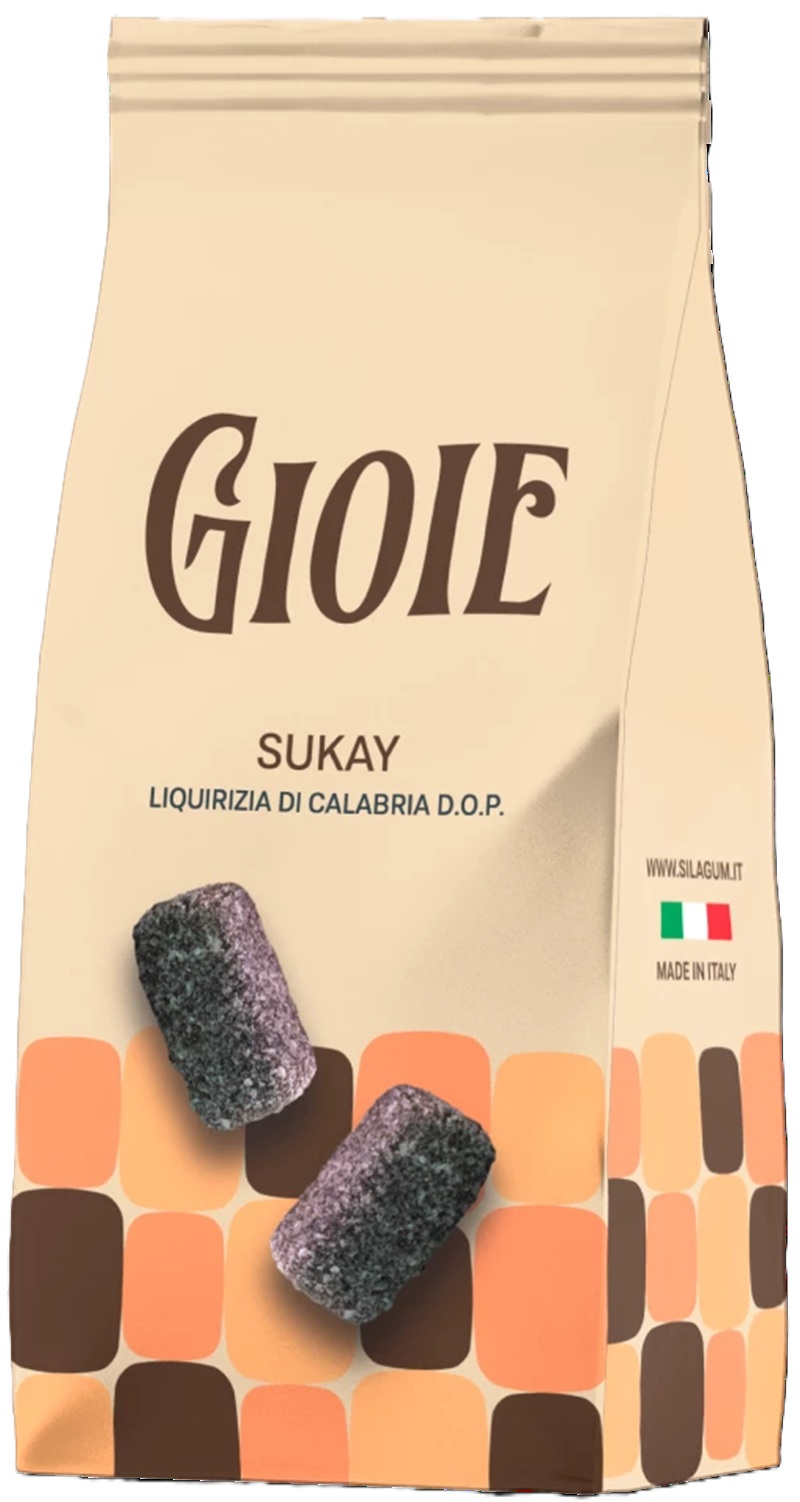 GIOIE Želatinové bonbóny SUKAY s kalábrijskou lékořicí D.O.P., 200g