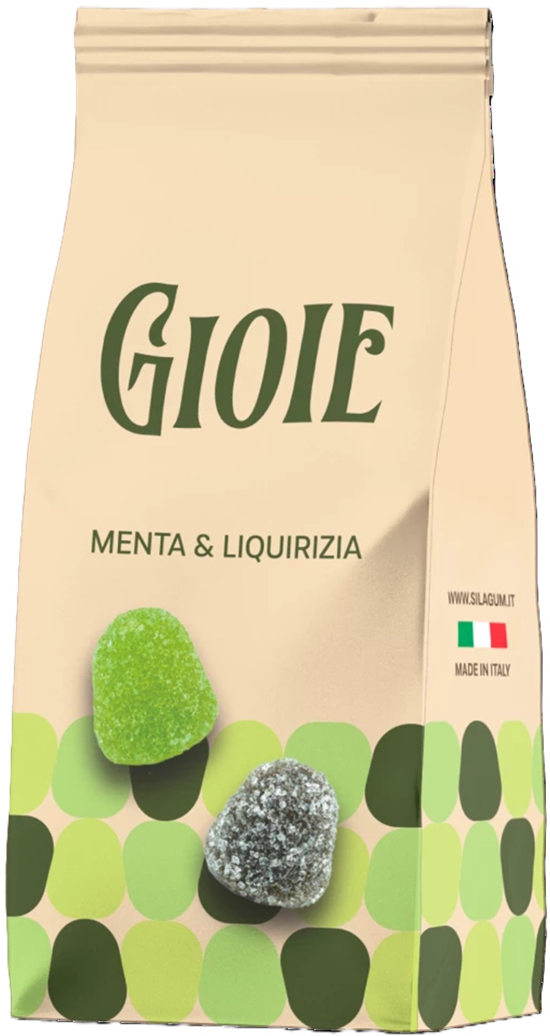 GIOIE Želatinové bonbóny MÁTA A LÉKOŘICE, 200g