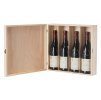 Dřevěná krabička na víno s pantem, 4x0,75 l 2