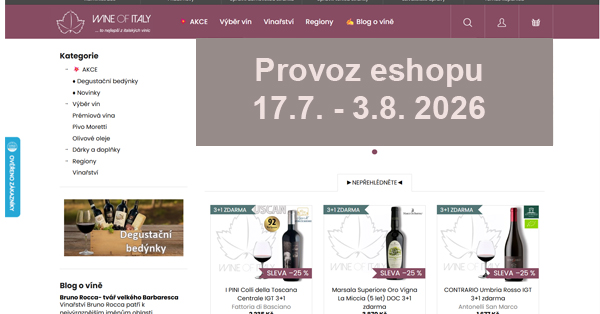 Prázdninový provoz e-shopu