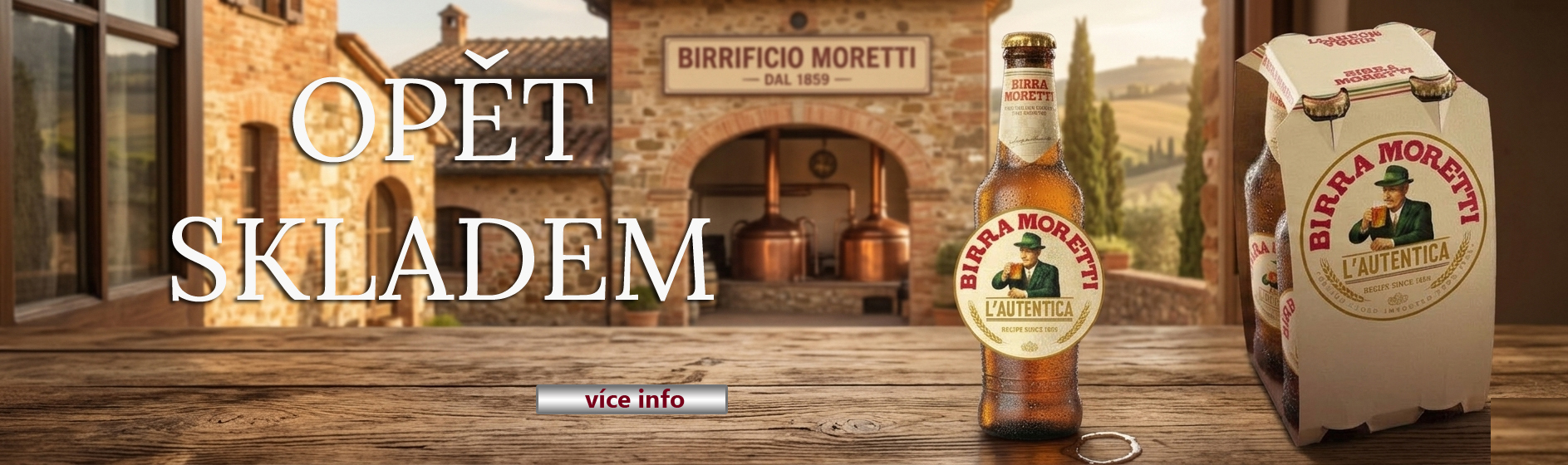 birra moretti opět skladem