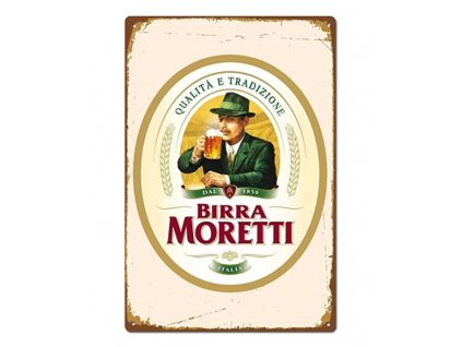 plechová retro cedule Birra Moretti