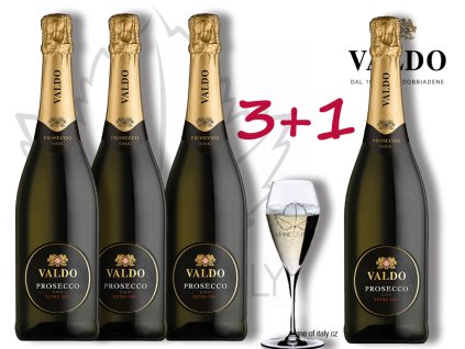 Prosecco Extra Dry DOC Etichetta Nera 3+1 zdarma Valdo