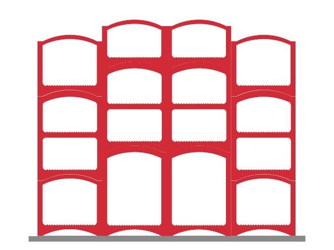 Weinregalsatz Bloc Cellier Robust - rot