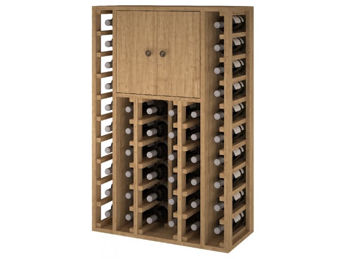Regál na víno CACABELOS I (Materiál a odstín Borovice s odstínem světlý dub)