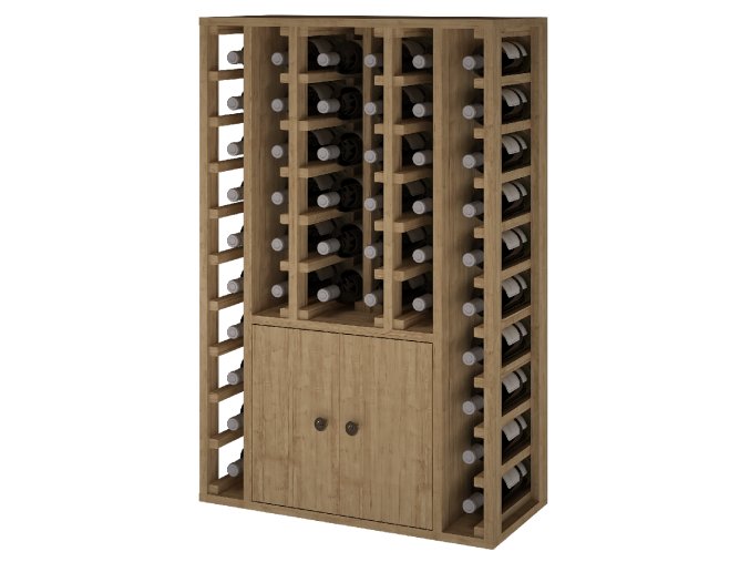 Regál na víno CACABELOS II (Materiál a odstín Borovice s odstínem světlý dub)