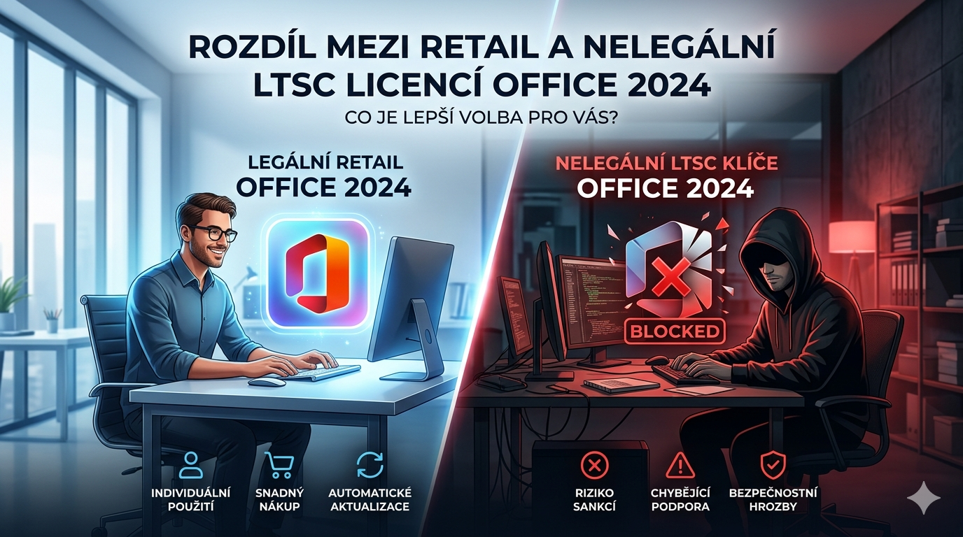 Rozdíl mezi RETAIL a nelegální LTSC licencí