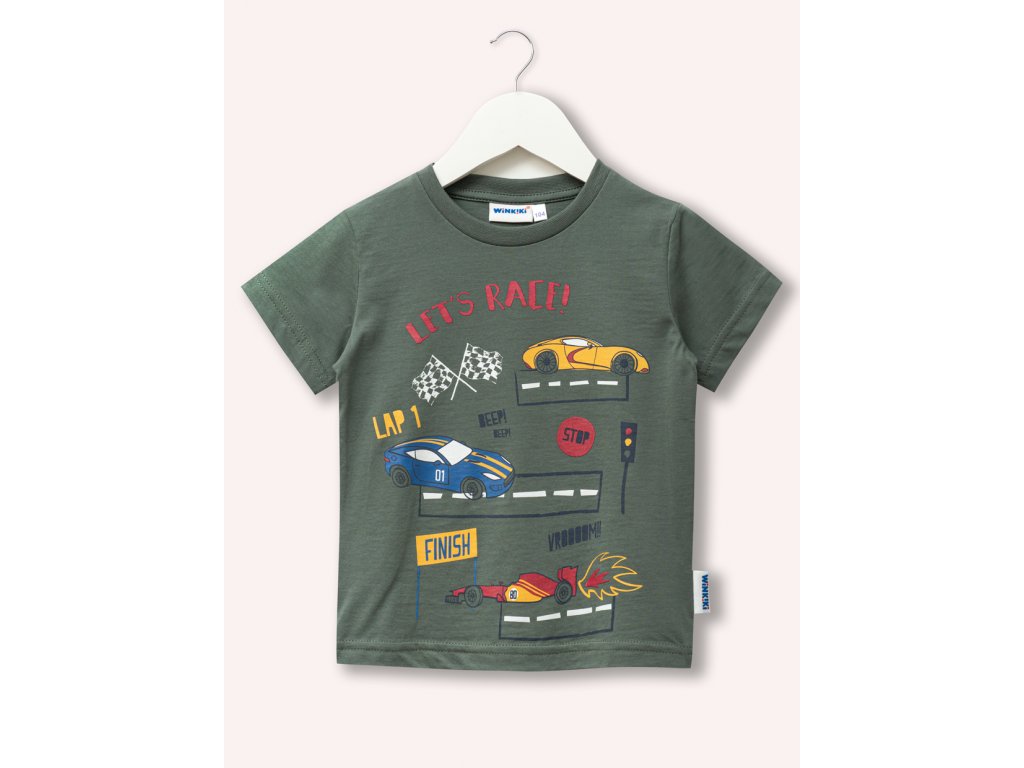 Chlapecké tričko Let's Race - khaki 