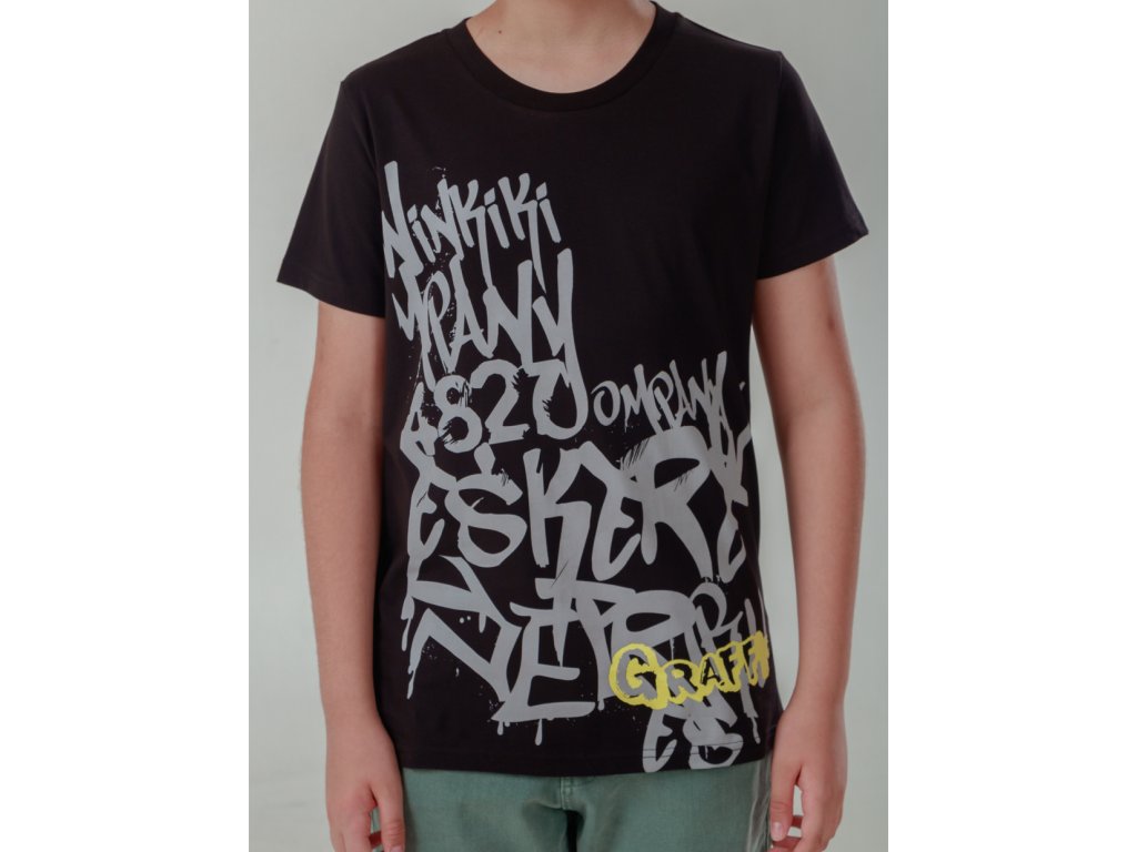 Chlapecké tričko Graffiti - černá/šedá 