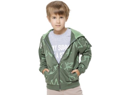 Chlapecká mikina s kapucí Chameleon - khaki - velikost 152