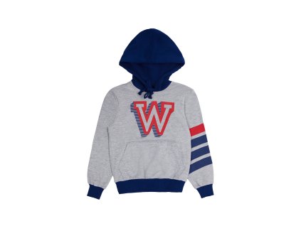 Chlapecká mikina s kapucí W - šedý melanž - velikost 152