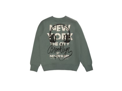 Chlapecká mikina New York - khaki - velikost 164