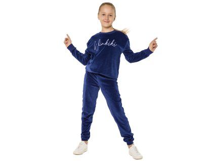 Dívčí tepláky Velur Winkiki - navy