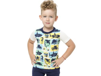 Chlapecké pyžamo Ocean Life - bílá/navy - velikost 122