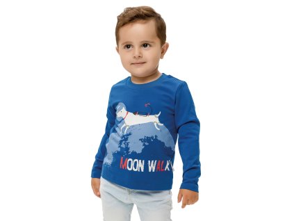Chlapecké tričko s dlouhým rukávem Moon Walk - tmavě modrá - velikost 122