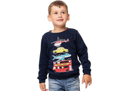 Chlapecká mikina Cestovatel - navy - velikost 122