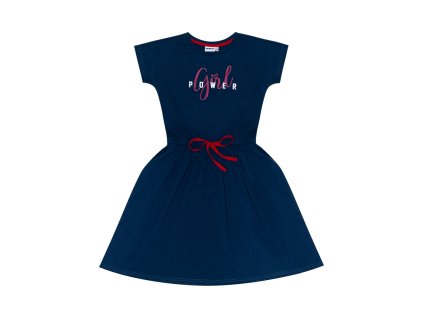 Dívčí šaty Girl Power - navy (Velikost 128)