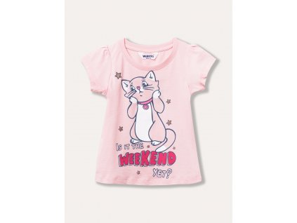 Dívčí tričko s krátkým rukávem Weekend - růžová