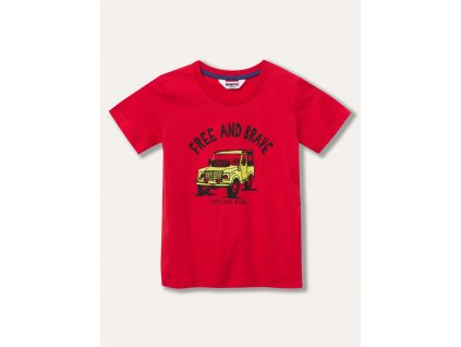 Chlapecké tričko s krátkým rukávem Free and Brave - červená