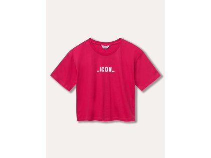 Dívčí tričko s krátkým rukávem Icon - jasně-růžová