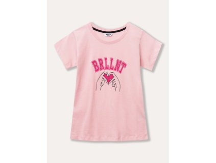 Dívčí tričko s krátkým rukávem BRLLNT - růžová