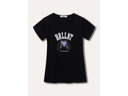 Dívčí tričko s krátkým rukávem BRLLNT - černá