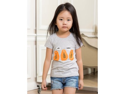Dívčí tričko Papaya - šedý melanž