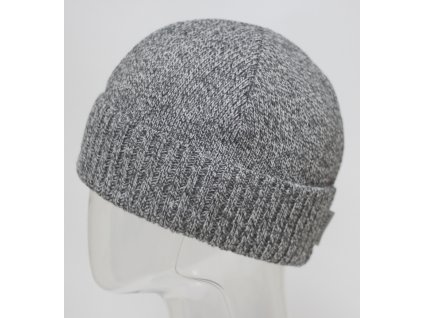 Pánská pletená čepice - 2718 - šedo-bílá