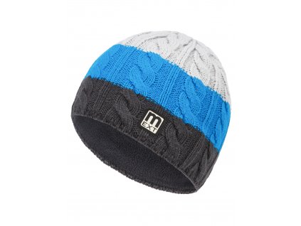Chlapecká pletená čepice - 9484 - šedá/modrá