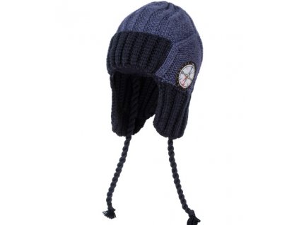 Chlapecká pletená čepice - 7987 - džínsová
