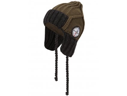 Chlapecká pletená čepice - 7987 - tmavý khaki