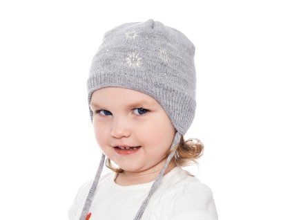 Dívčí pletená čepice - 9661 - světle šedá — Marhatter