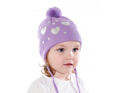 Dívčí pletená čepice - 9867 - světle fialková