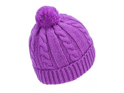 Dívčí pletená čepice - 0183 - tmavá fialka
