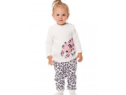 Dívčí pyžamo Tygřík - mléčně bílá
