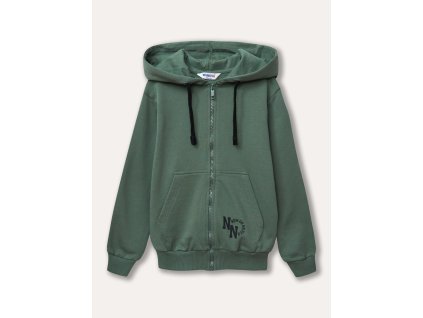 Unisex mikina na zip s kapucí LA - Khaki