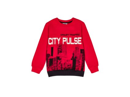 Chlapecká mikina City Pulse - červená - velikost 152
