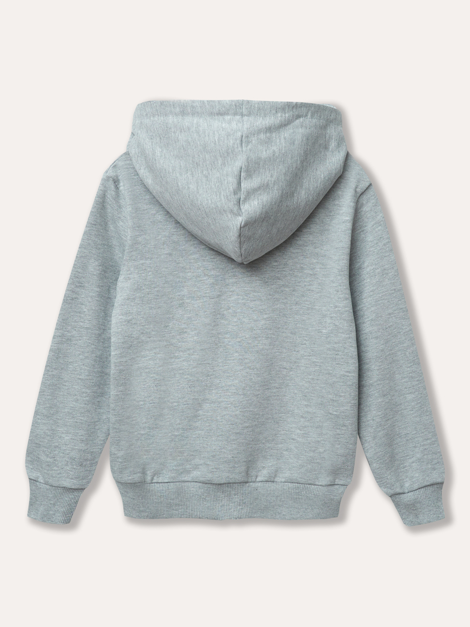 Dětská mikina s kapucí na zip - šedá 158