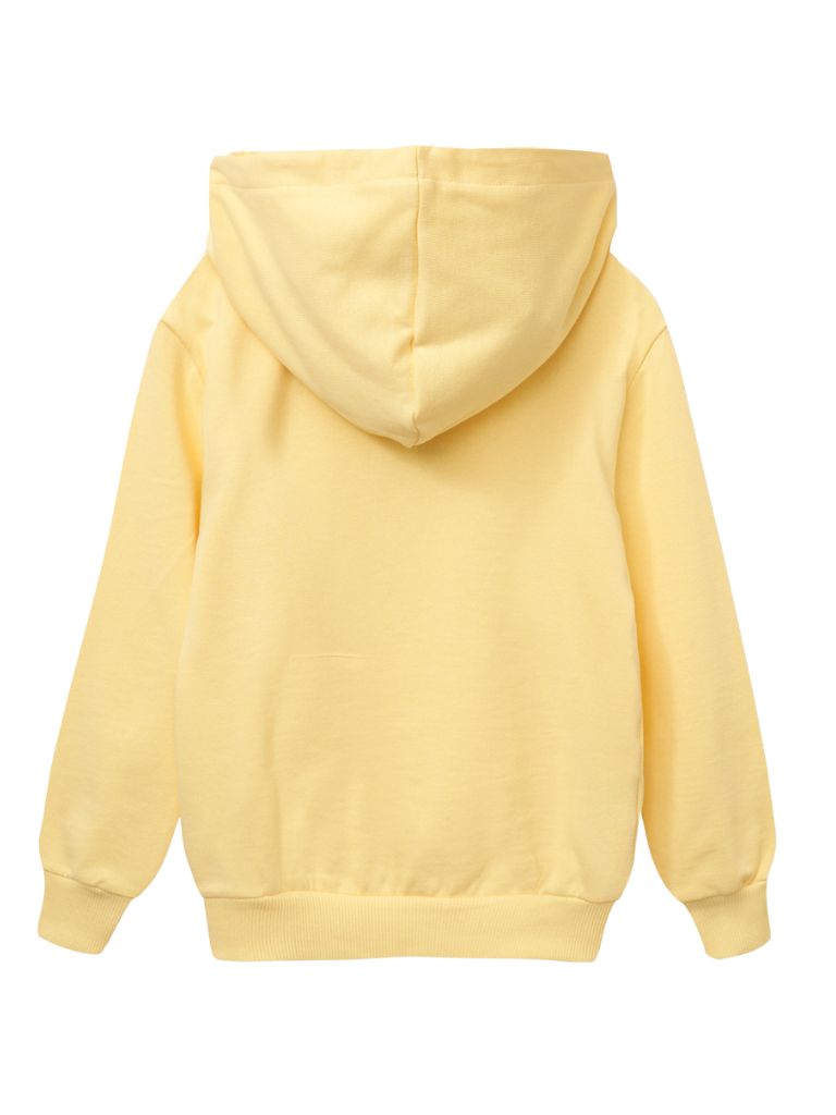 Dětská unisex mikina s kapucí - žlutá 152