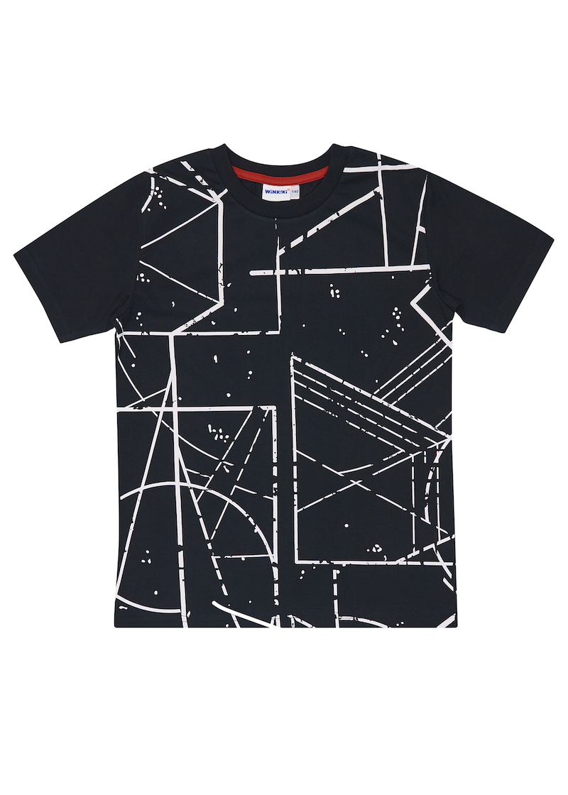Chlapecké tričko Geometry - černá 158