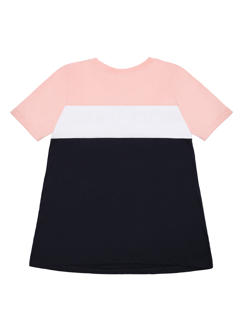 Dívčí tunika New York - růžová/navy 140