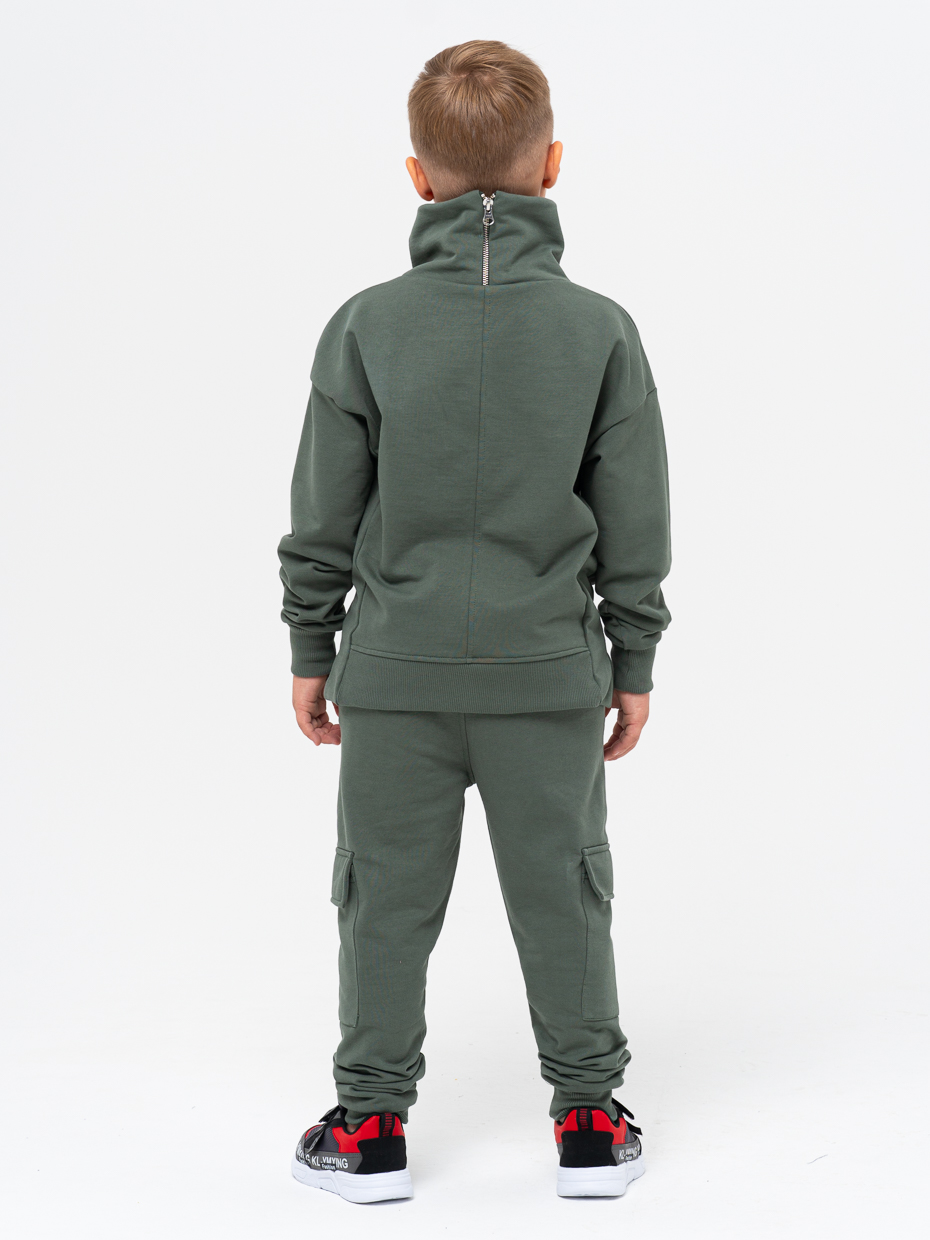 Chlapecká sportovní tepláková souprava (mikina + tepláky) - khaki 146