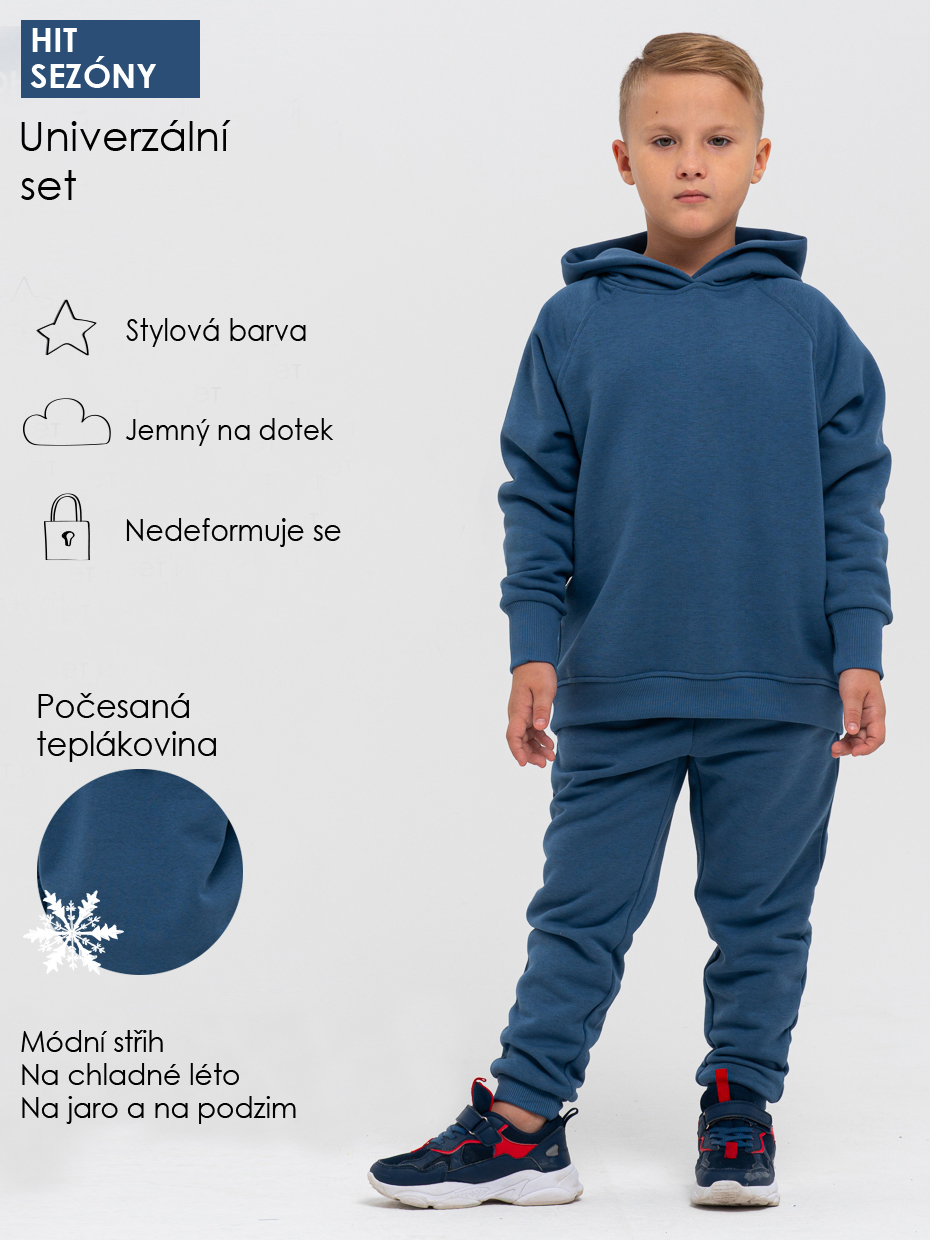 Chlapecká sportovní tepláková souprava (mikina + tepláky) - grafitová 152